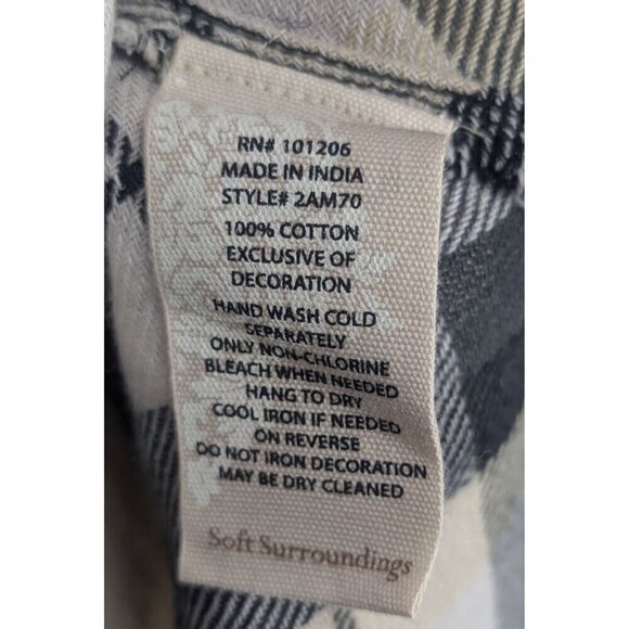 Soft Surroundings Plaid sequined 3/4 Sleeve Tunic Top Women's Size XL - Picture 6 of 6